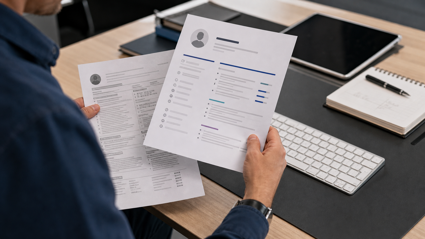 Deux versions stylisées d'un CV avec une rubrique compétences rendue plus claire