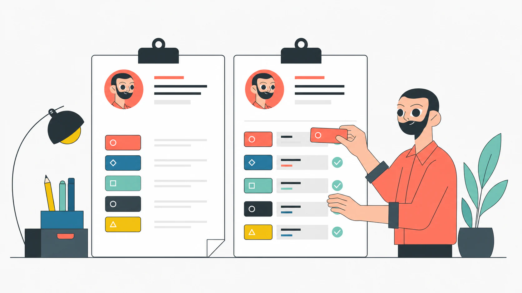 Deux versions stylisées d'un CV avec une rubrique compétences rendue plus claire