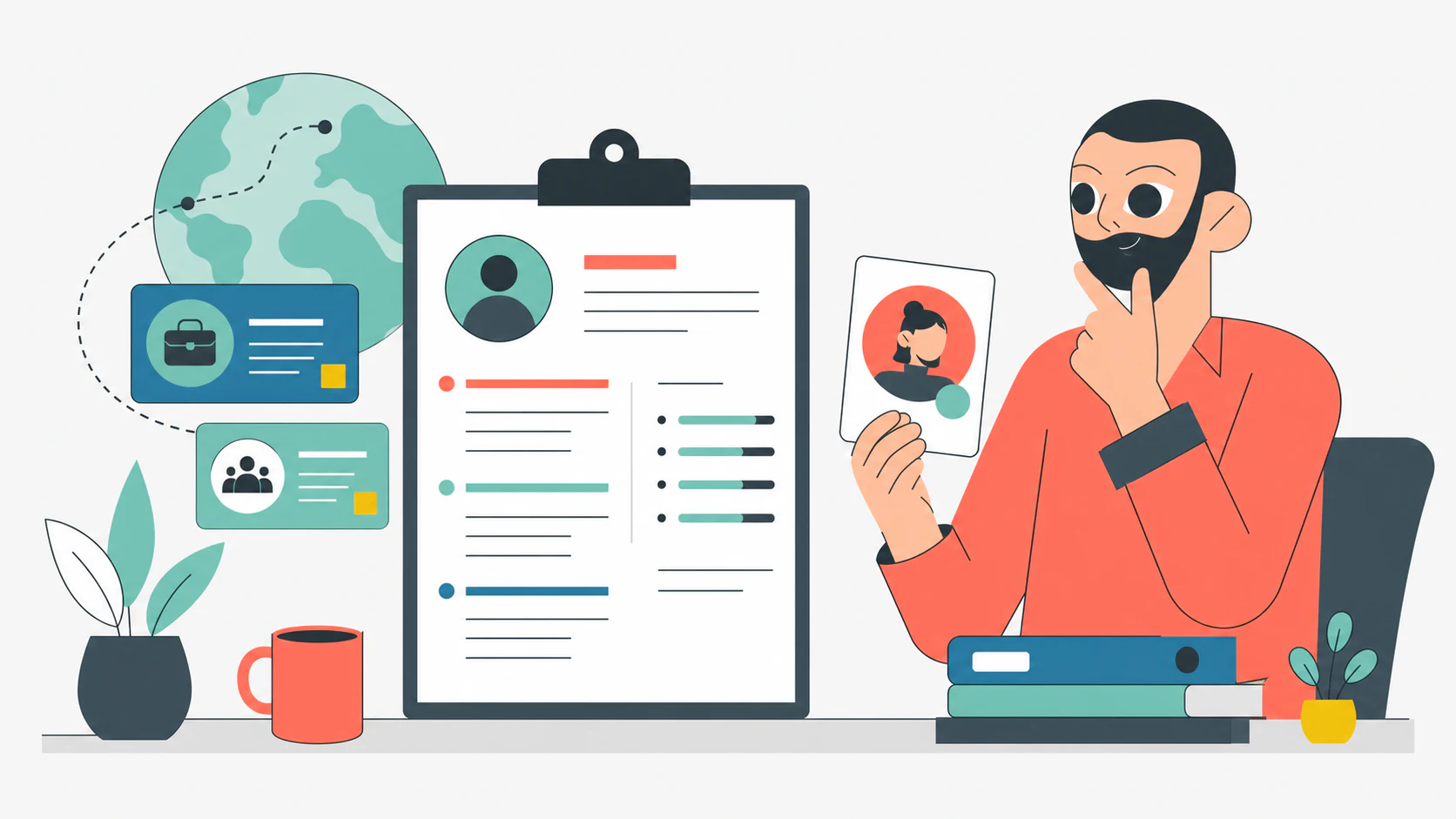 Resume with an optional photo area and professional sections in focus